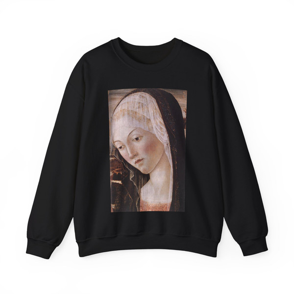 FRANCESCO di Giorgio Martini  -1470s- Madonna and Child with an Angel (detail) (Artwork) Crewneck Sweatshirt