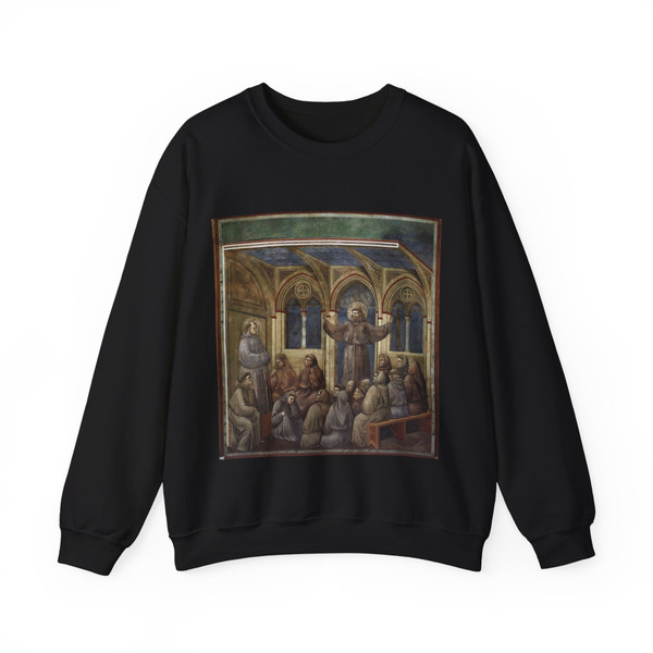 GIOTTO di Bondone - 18. Apparition at Arles (Artwork) Crewneck Sweatshirt
