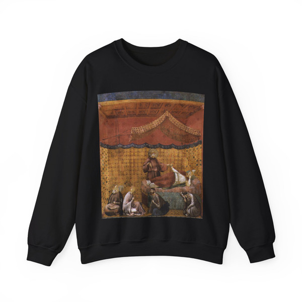 GIOTTO di Bondone - 25. Dream of St Gregory (Artwork) Crewneck Sweatshirt
