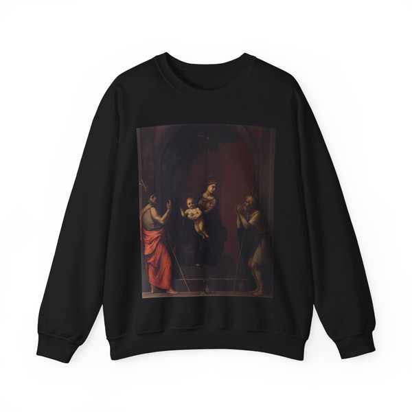 FRANCIABIGIO - Virgin and Child with Sts John the Baptist and Job (Artwork) Crewneck Sweatshirt
