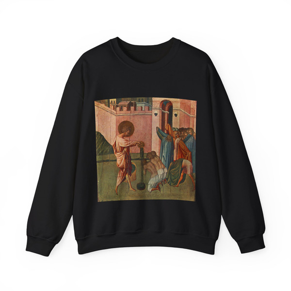 GIOVANNI di Paolo - St Ansanus Baptizing (Artwork) Crewneck Sweatshirt