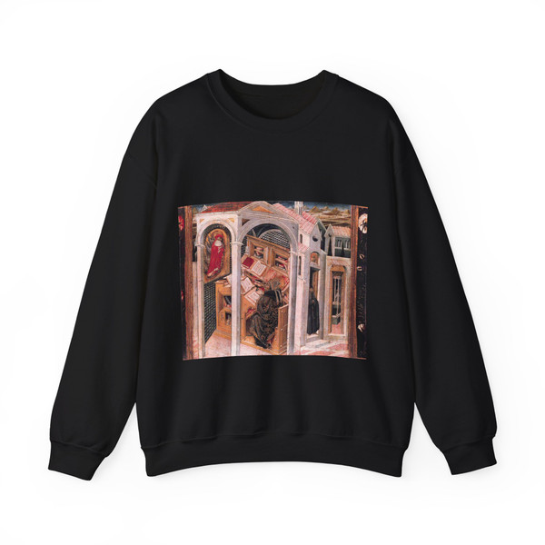 GIOVANNI di Paolo - St Jerome Appearing to St Augustine (Artwork) Crewneck Sweatshirt