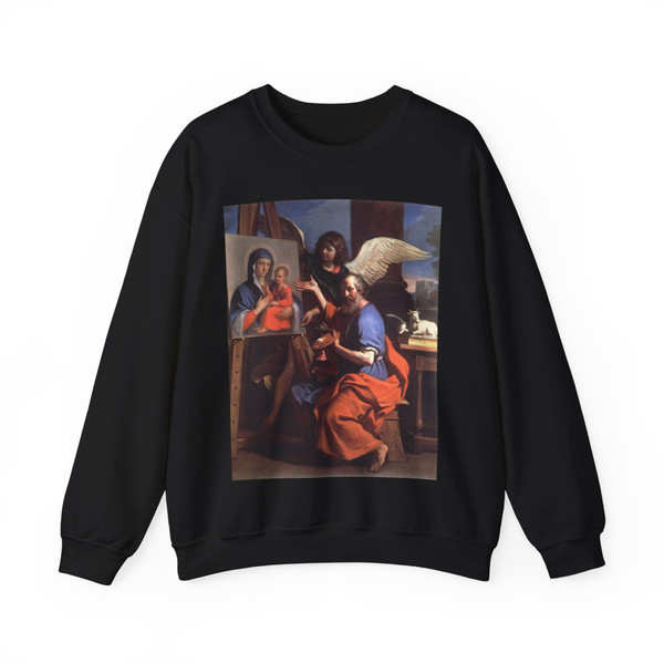 GUERCINO - St Luke Displaying a Painting of the Virgin (Artwork) Crewneck Sweatshirt