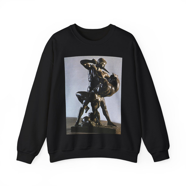 BARYE, Antoine-Louis - Theseus Slaying the Minotaur (Artwork) Crewneck Sweatshirt