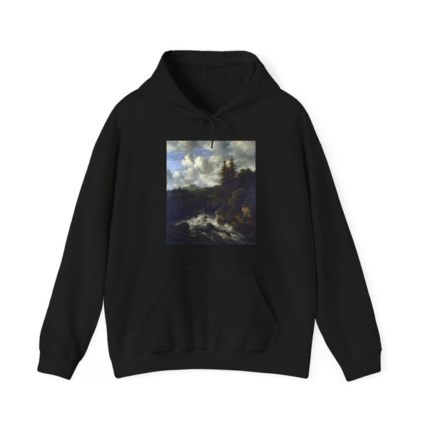 RUISDAEL, Jacob Isaackszon van - A Landscape with a Waterfall and a Castle on a Hill (Artwork) Hoodie