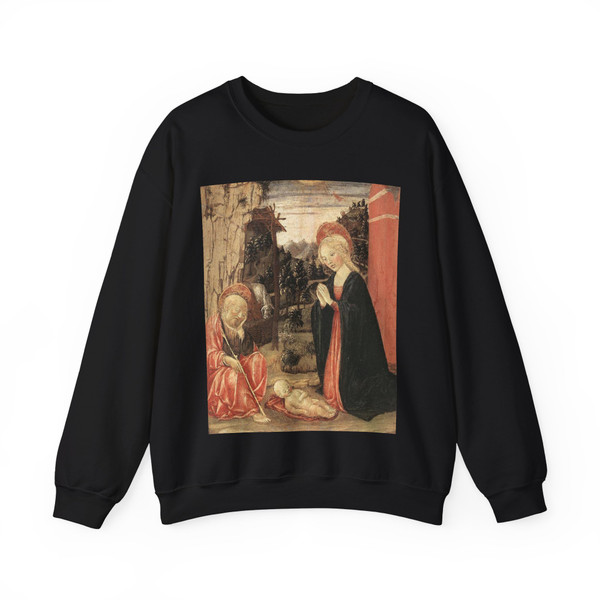 FRANCESCO di Giorgio Martini  -1460s- Nativity (Artwork) Crewneck Sweatshirt