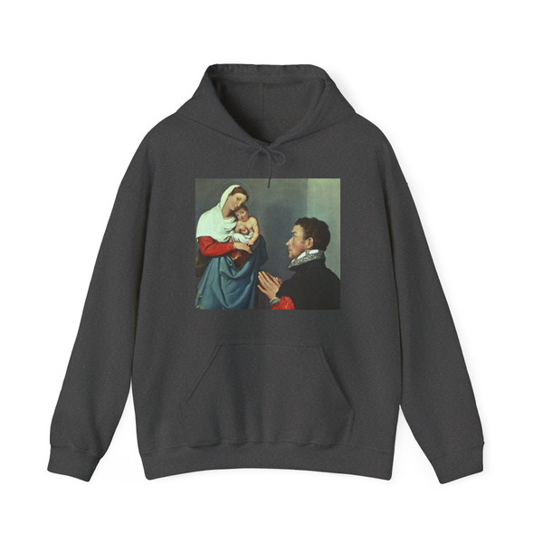 MORONI, Giovanni Battista - A Gentleman in Adoration before the Madonna (Artwork) Hoodie