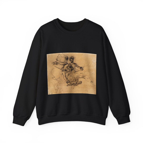 DELACROIX, EUGENE - Illustration for Goethe's Faust (Artwork) Crewneck Sweatshirt