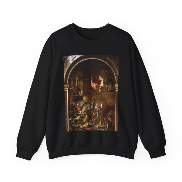 DELACROIX, EUGENE - Heliodoros Driven from the Temple (Artwork) Crewneck Sweatshirt