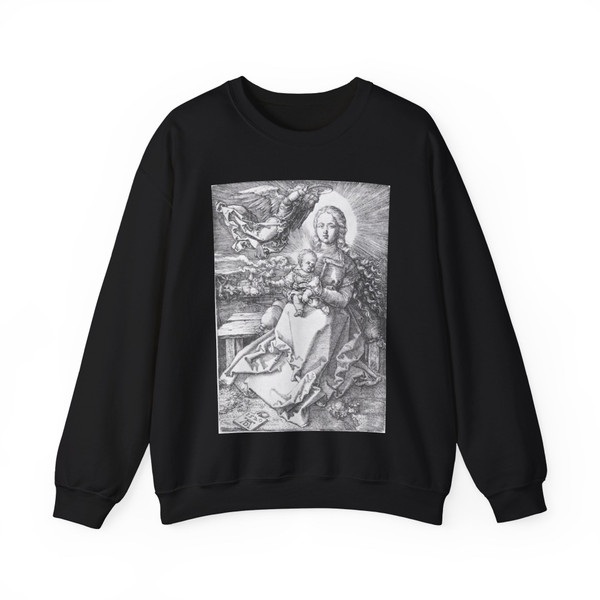 DURER, Albrecht - Madonna Crowned by an Angel (Artwork) Crewneck Sweatshirt