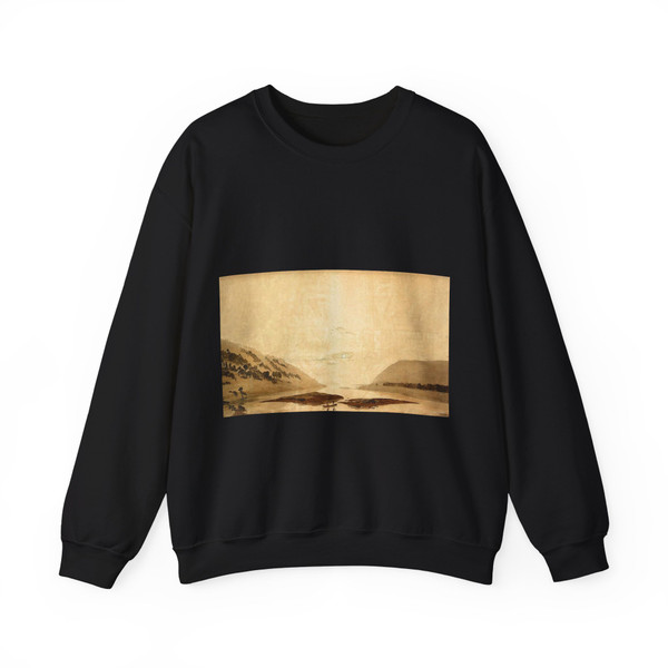 FRIEDRICH, Caspar David - Mountainous River Landscape (Day Version) (Artwork) Crewneck Sweatshirt