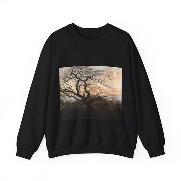 FRIEDRICH, Caspar David - The Tree of Crows (Artwork) Crewneck Sweatshirt