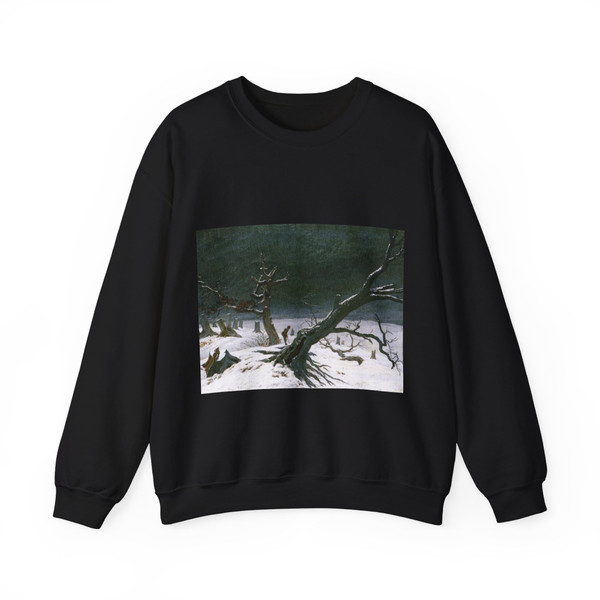 FRIEDRICH, Caspar David - Winter Landscape 2 (Artwork) Crewneck Sweatshirt