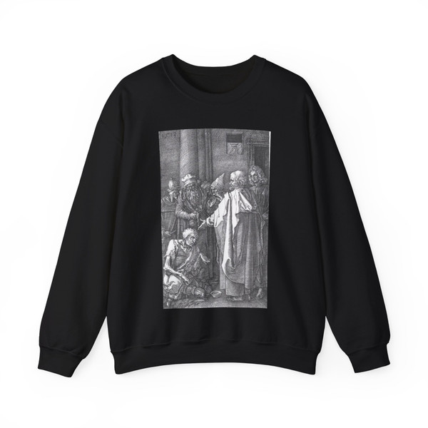 DURER, Albrecht - St Peter and St John Healing the Cripple (No. 16) (Artwork) Crewneck Sweatshirt