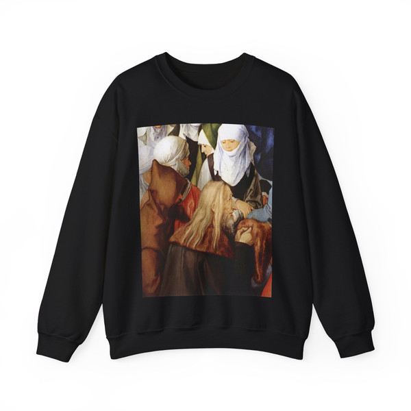 DURER, Albrecht - The Adoration of the Trinity (detail)2 (Artwork) Crewneck Sweatshirt
