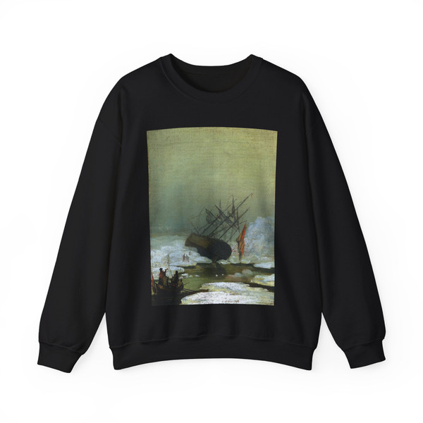 FRIEDRICH, Caspar David - Wreck in the Sea of Ice (Artwork) Crewneck Sweatshirt