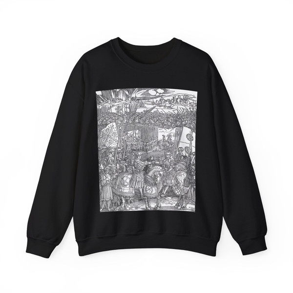 DURER, Albrecht - Triumphal Arch (detail)11 (Artwork) Crewneck Sweatshirt