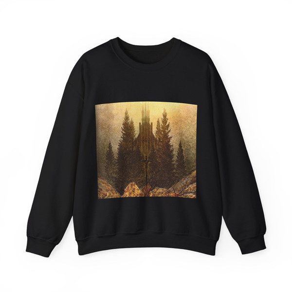 FRIEDRICH, Caspar David - The Cross on the Mountain Kunstmuseum at Dusseldorf (Artwork) Crewneck Sweatshirt