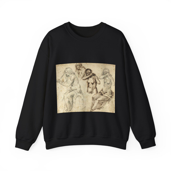 GHEYN, Jacob de II - Four Studies of a Woman (Artwork) Crewneck Sweatshirt