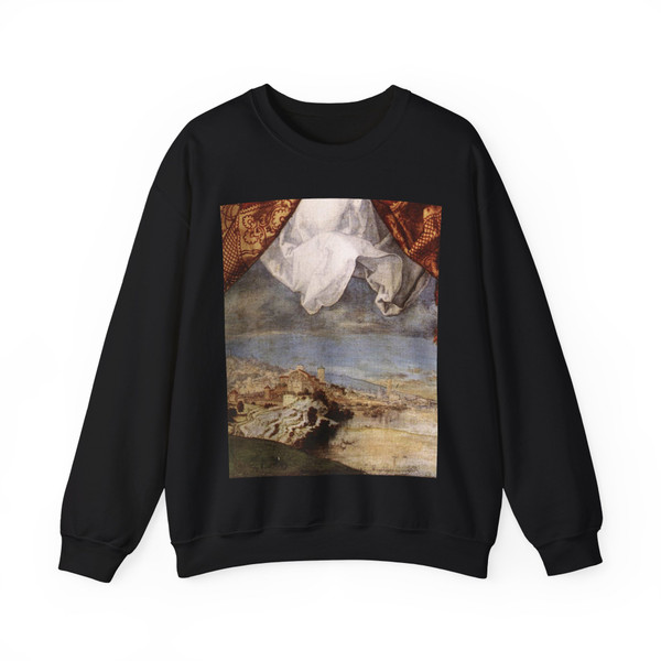 DURER, Albrecht - The Adoration of the Trinity (detail)5 (Artwork) Crewneck Sweatshirt