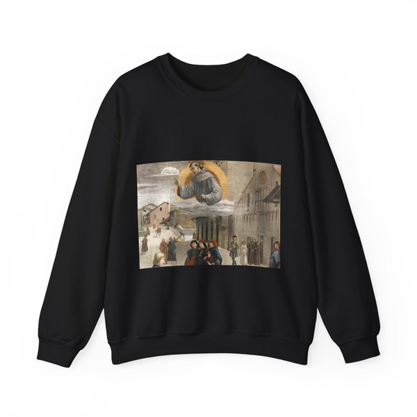 GHIRLANDAIO, Domenico -frescoes- Resurrection of the Boy (detail)2 (Artwork) Crewneck Sweatshirt