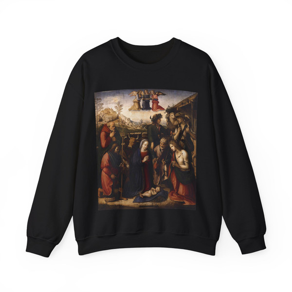 GHIRLANDAIO, Ridolfo - Adoration of the Shepherds (Artwork) Crewneck Sweatshirt