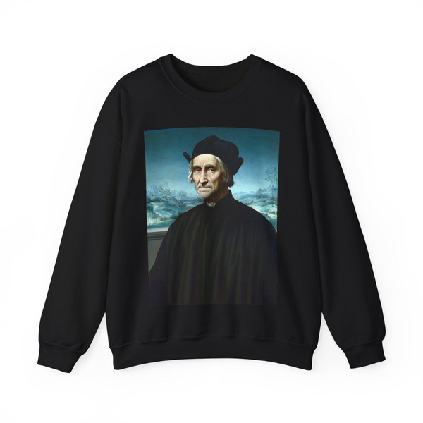 GHIRLANDAIO, Ridolfo - Portrait of Girolamo Benivieni (Artwork) Crewneck Sweatshirt