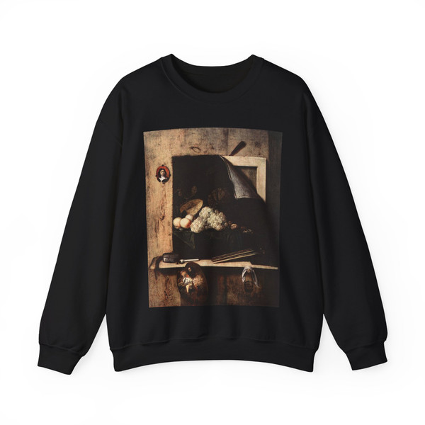 GIJSBRECHTS, Cornelius - Still-Life with Self-Portrait (Artwork) Crewneck Sweatshirt
