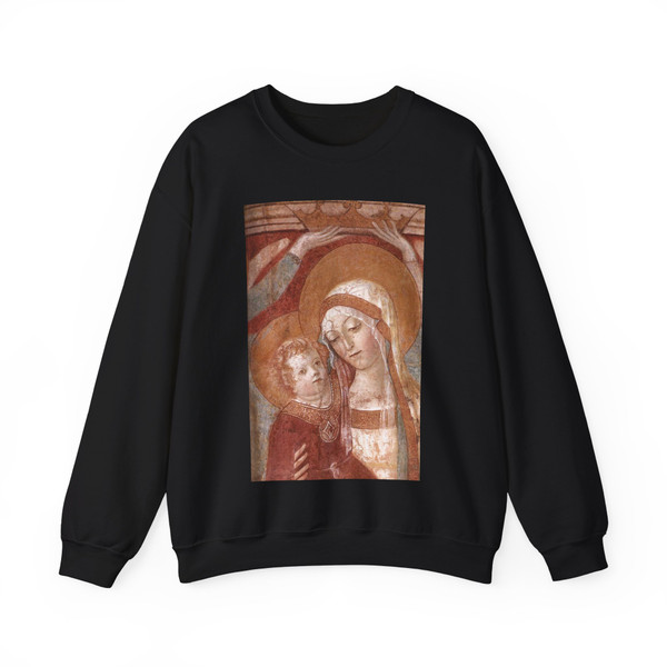 FRANCESCO di Giorgio Martini  -1460s- Madonna and Child with Angels (detail) (Artwork) Crewneck Sweatshirt