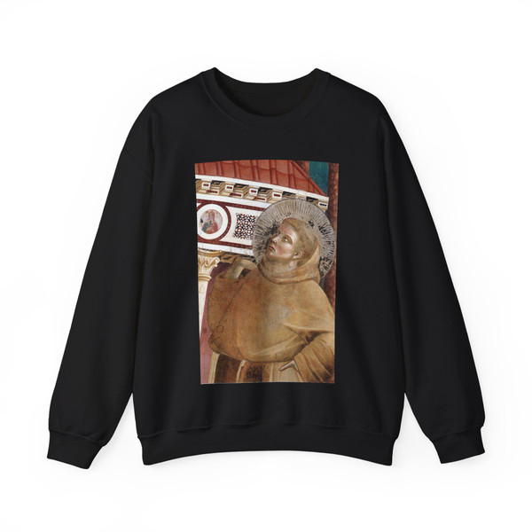 GIOTTO di Bondone - 6. Dream of Innocent III (detail) (Artwork) Crewneck Sweatshirt