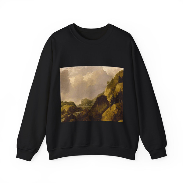 EVERDINGEN, Allaert van - Scandinavian Rocky River Landscape (Artwork) Crewneck Sweatshirt