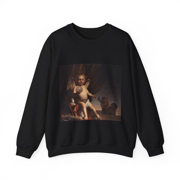 EVERDINGEN, Caesar van - Amor Holding a Glass Orb (Artwork) Crewneck Sweatshirt