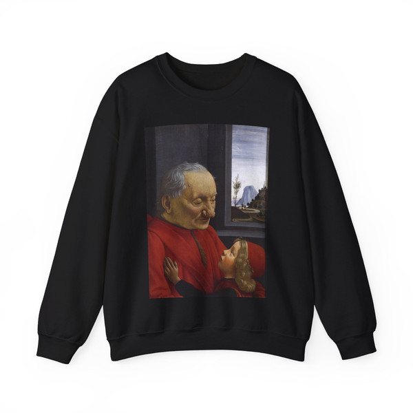 GHIRLANDAIO, Domenico - An Old Man and His Grandson (Artwork) Crewneck Sweatshirt