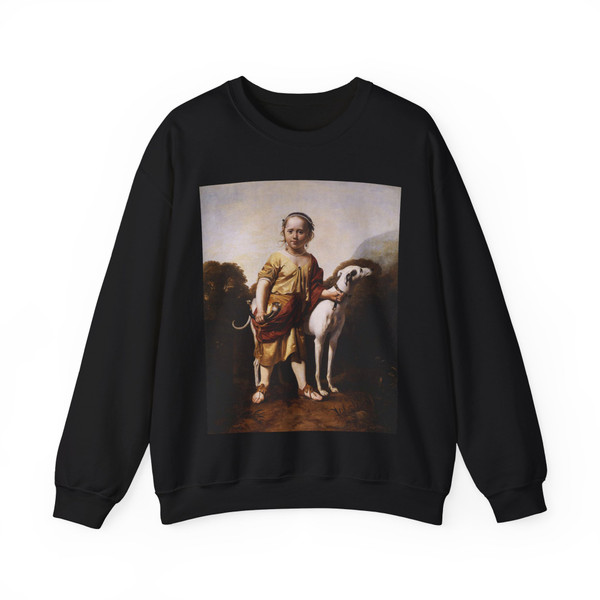 EVERDINGEN, Caesar van - Portrait of a Girl as a Huntress (Artwork) Crewneck Sweatshirt
