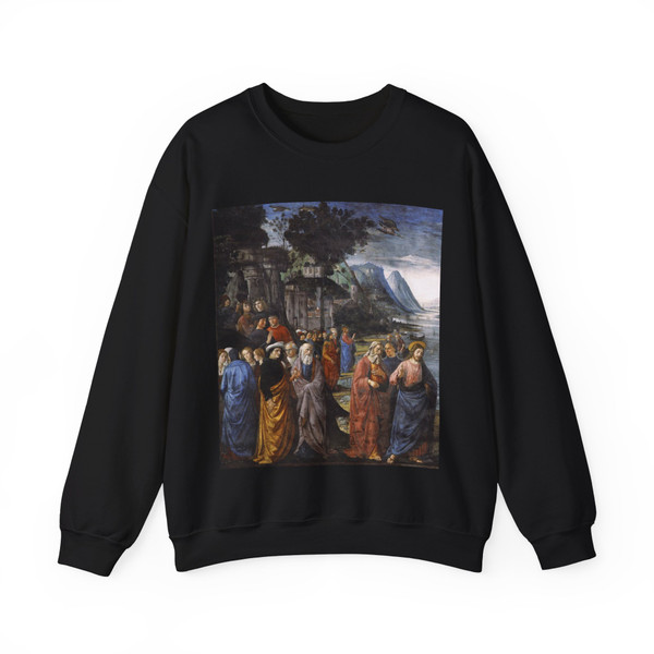 GHIRLANDAIO, Domenico - Calling of the Apostles (detail) (Artwork) Crewneck Sweatshirt