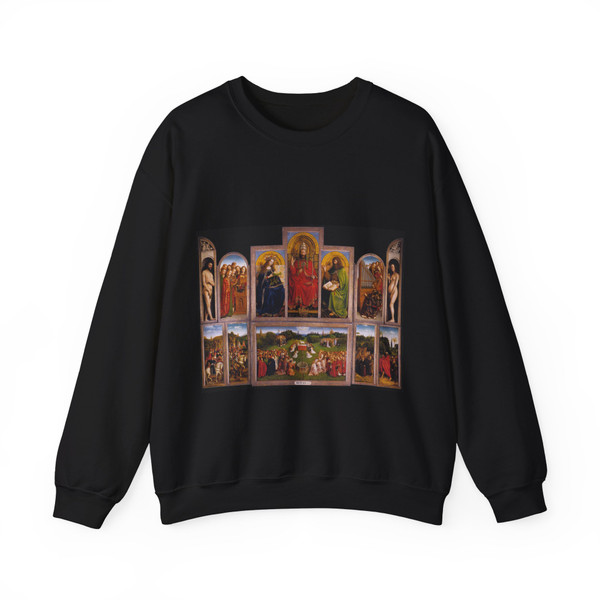 Eyk, Jan van - #The Ghent Altarpiece (wings open) (Artwork) Crewneck Sweatshirt