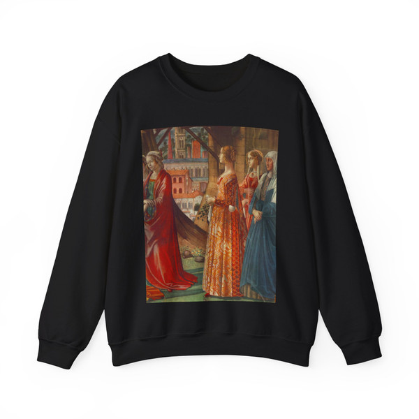GHIRLANDAIO, Domenico - Giovanna Tornabuoni and her Accompaniment (Artwork) Crewneck Sweatshirt