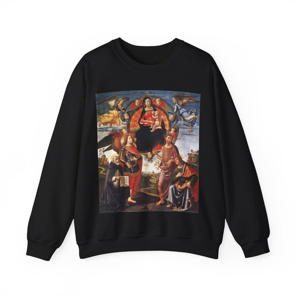 GHIRLANDAIO, Domenico - Madonna in Glory with Saints (Artwork) Crewneck Sweatshirt