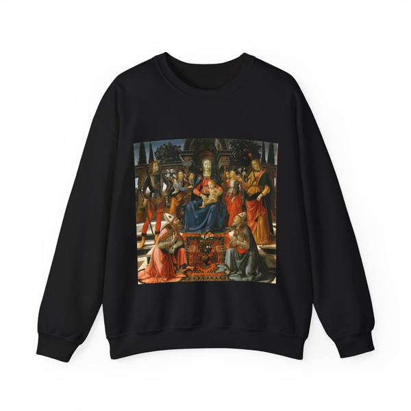 GHIRLANDAIO, Domenico - Madonna and Child Enthroned with Saints2 (Artwork) Crewneck Sweatshirt