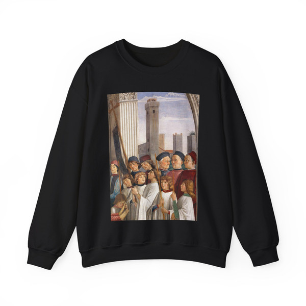 GHIRLANDAIO, Domenico - Obsequies of St Fina (detail) (Artwork) Crewneck Sweatshirt