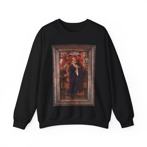 Eyk, Jan van - Madonna and Child at the Fountain (Artwork) Crewneck Sweatshirt