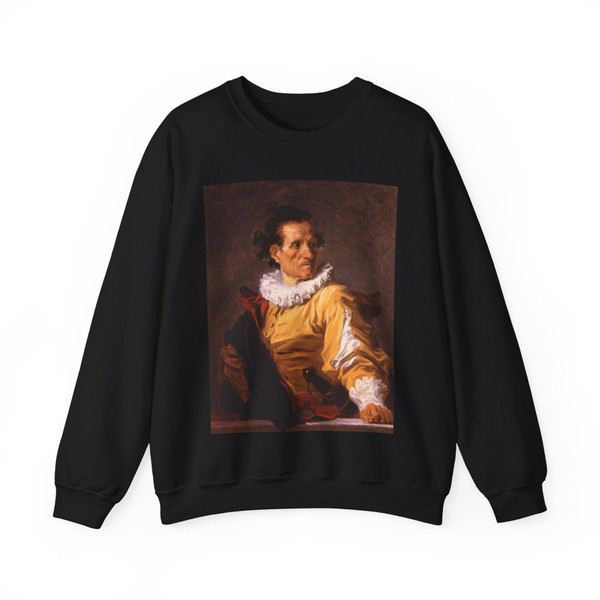FRAGONARD, Jean-Honore - Portrait of a Man Called the Warrior (Artwork) Crewneck Sweatshirt