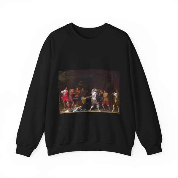 DUYSTER, Willem Cornelisz - Soldiers fighting over Booty in a Barn (Artwork) Crewneck Sweatshirt