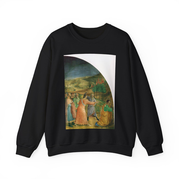 Fra Angelico The stoning of Stephen, 1450s, Chapel of Nichol (Artwork) Crewneck Sweatshirt