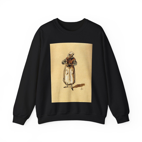 DAUMIER, Honore - La Concierge (Artwork) Crewneck Sweatshirt
