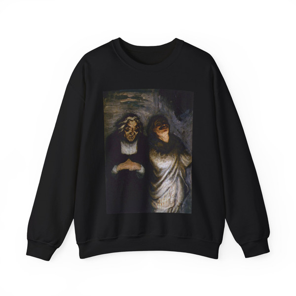 DAUMIER, Honore - Scene from a Comedy (Artwork) Crewneck Sweatshirt