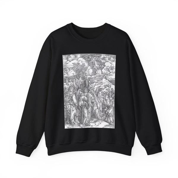 DURER, Albrecht - 6. Four Angels Staying the Winds and Signing the Chosen (Artwork) Crewneck Sweatshirt