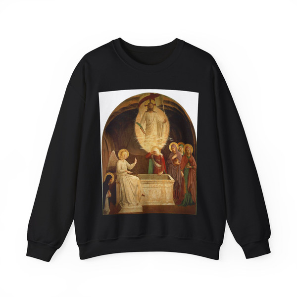 Fra Angelico Christ Resurrected and the Maries at the Tomb c (Artwork) Crewneck Sweatshirt