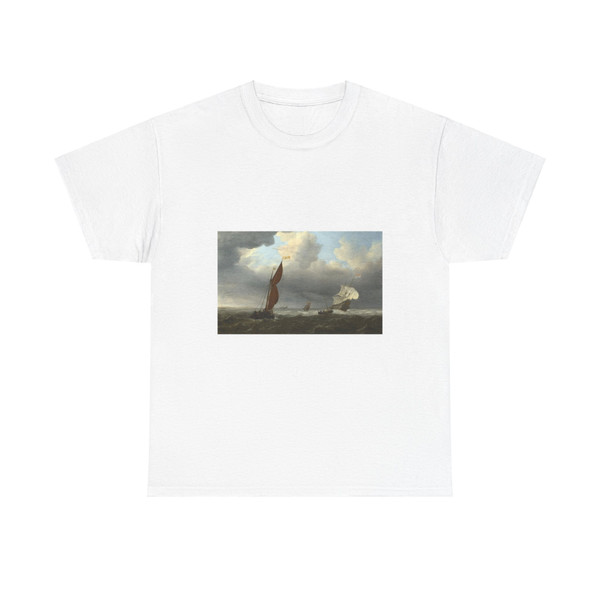 VELDE, Willem van de, the Younger - A Dutch Ship and Other Small Vessels in a Strong Breeze (Artwork) T-Shirt