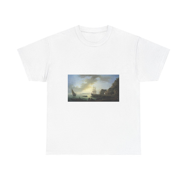 VERNET, Claude-Joseph - Mediterranean Port at Dawn (Artwork) T-Shirt